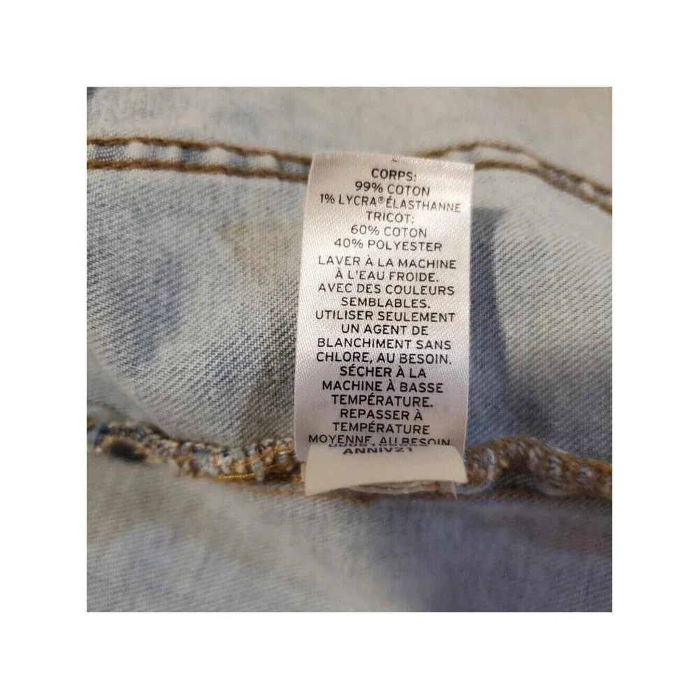 Treasure & Bond Denim Jacket Hoodie Raw Hem Jean Jacket Casual Blue